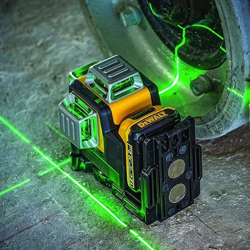 DW089LG 3 Sides*360 Degree Vertical 12V Lithium Battery 12 Lines Laser Level Horizontal Green Meter Outdoor